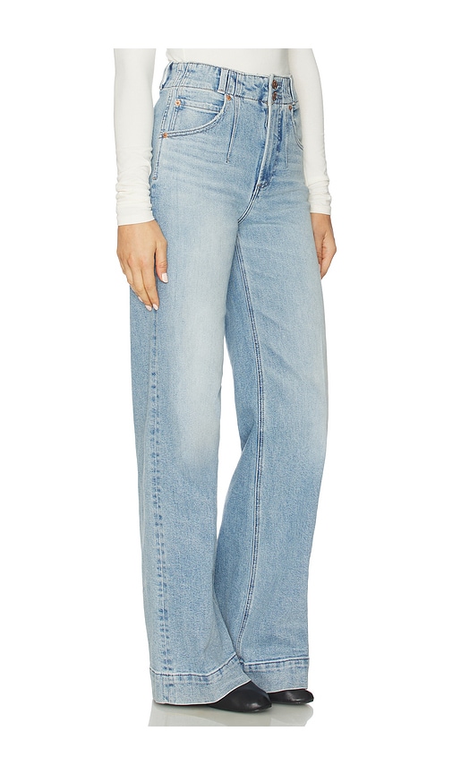 Pistola Lana Double Button Wide Leg Jeans In Blue