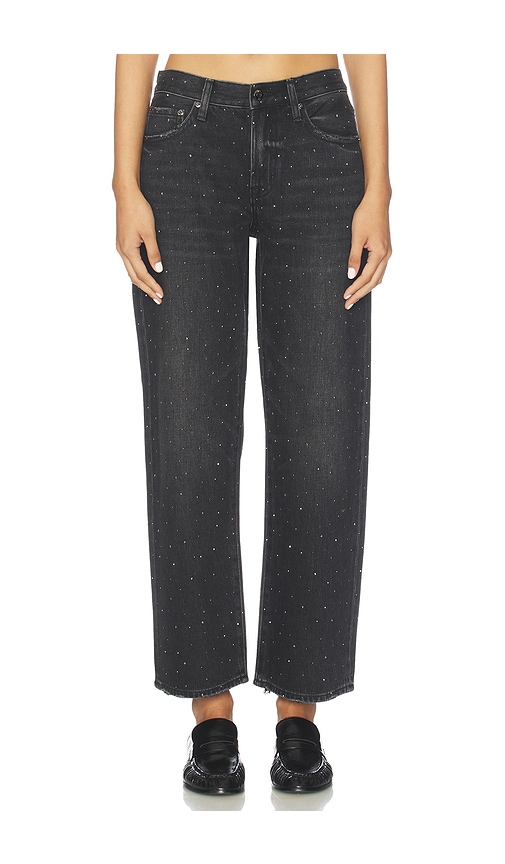 Pistola Lexi Midrise Bowed Straight Jeans In Black