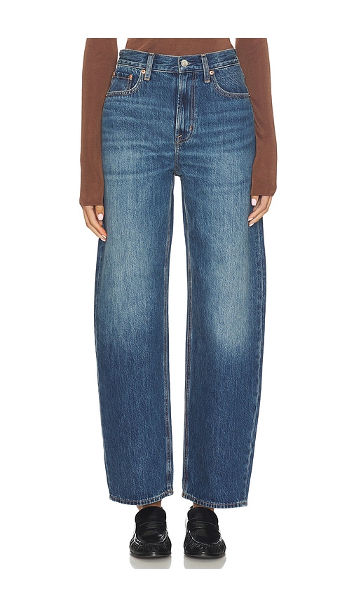 Pistola Wes High Rise Barrel Jeans In Blue