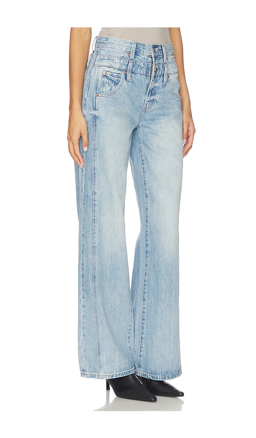  Pistola Caleb High Rise Stacked Wide Jeans En Color Azul Talla 24  (también En 25, 26, 29, 30, 32, 33). 
