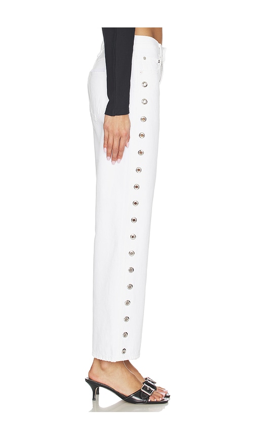  Pistola Lexi Mid Rise Bowed Straight Jeans In White. Size 24. Also In 25, 26, 27, 28, 29, 30, 32, 33. 