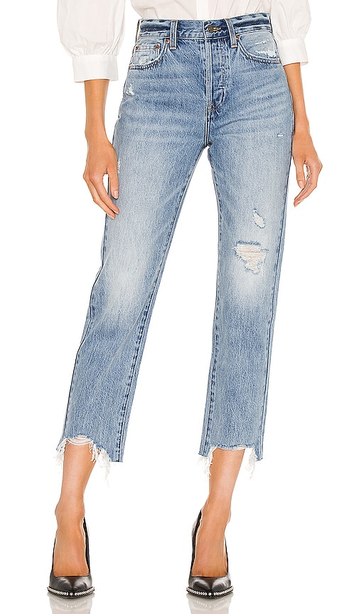 Pistola Cassie Super High Waist Crop Straight Leg Jeans In Dolores Park