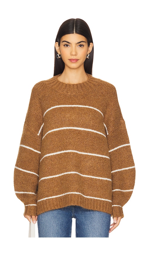 Shop Pistola Carlen Sweater In Caramel & White Stripe