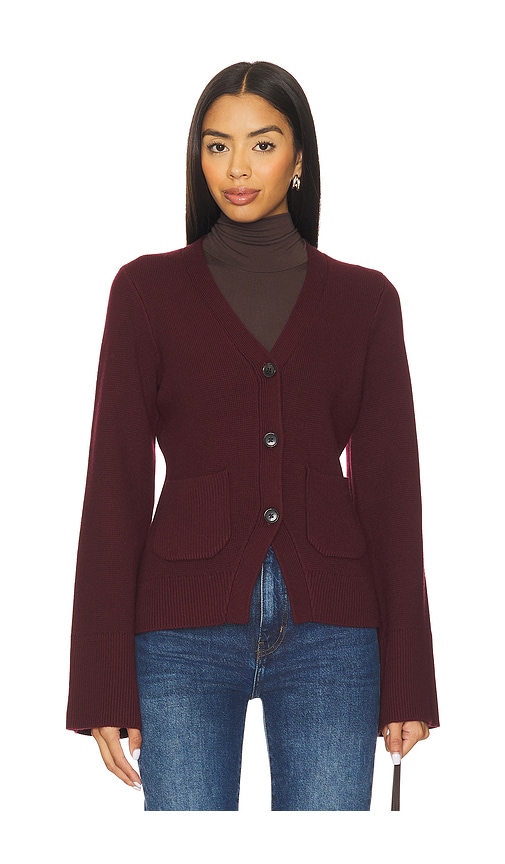 Pistola Aeron V-neck Cardigan In Burgundy