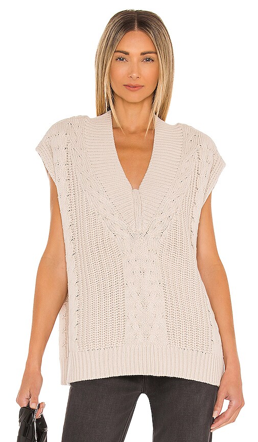 PISTOLA Kiran V-Neck Pullover Vest in Dove