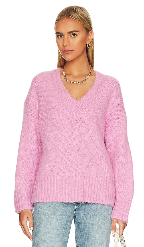 PISTOLA Vania V Neck Sweater in Rose | REVOLVE
