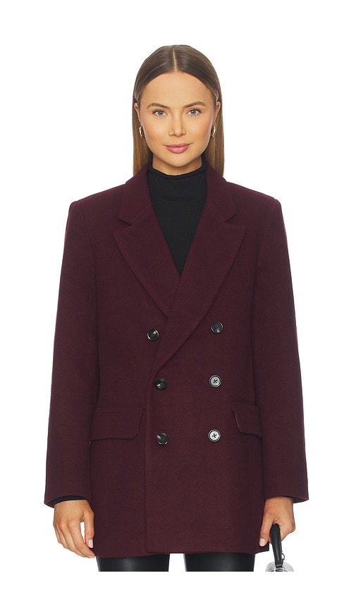 Pistola Emory Short Double Breasted Wool Coat In Burgundy