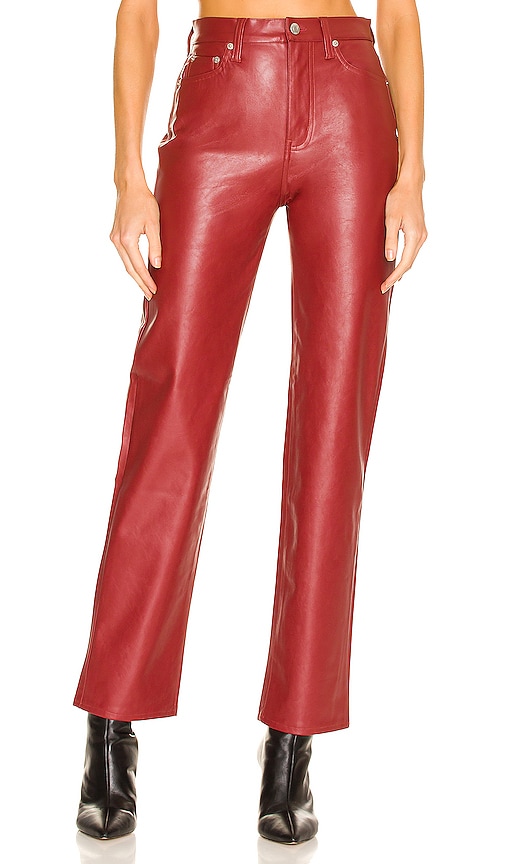 PISTOLA Cassie Super High Rise Straight Pant in Red