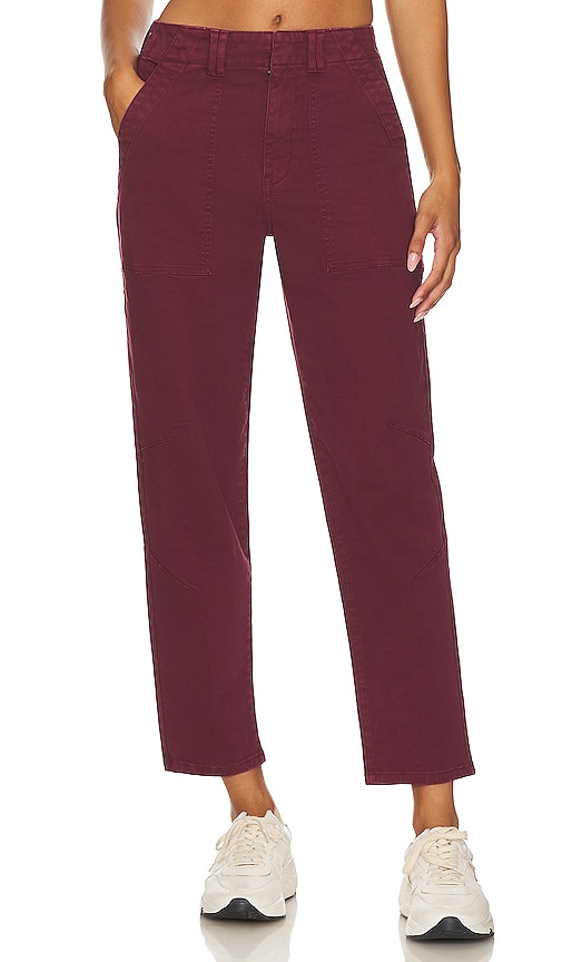 PISTOLA Pamela High Rise Straight Trouser in Bordeaux