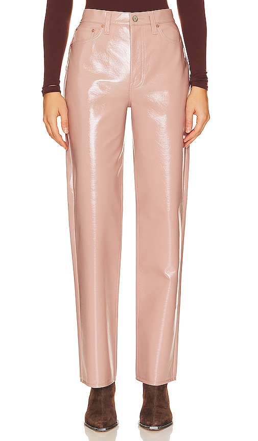 Shop Pistola Cassie Super High Rise Straight In Mellow Rose Vinyl