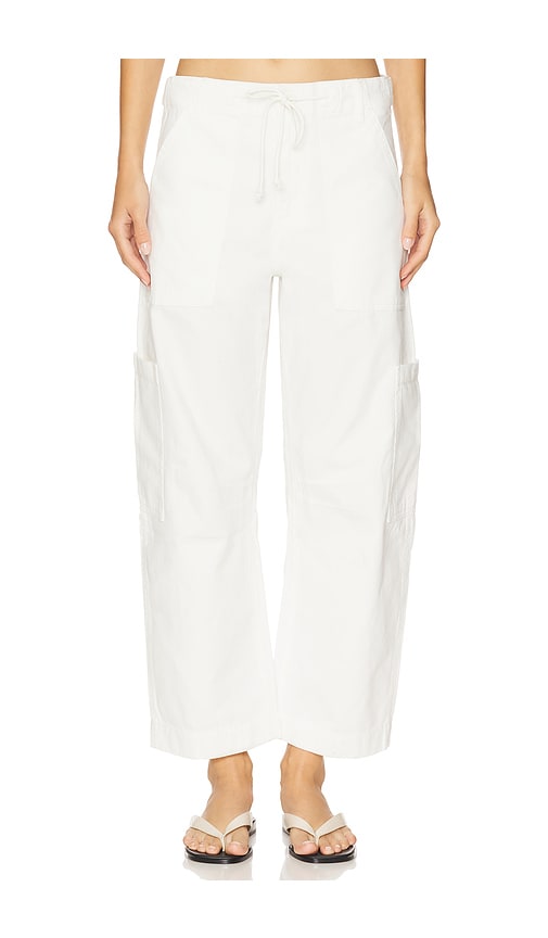 Sabrina Curved Utility Pant in White. - size 33 (also in 25, 28)
