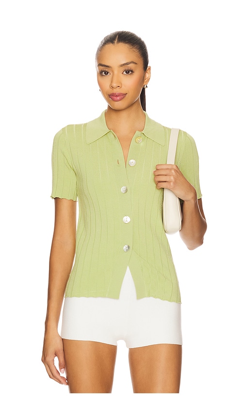 Pistola Dominique Ribbed Short Sleeve Cardigan