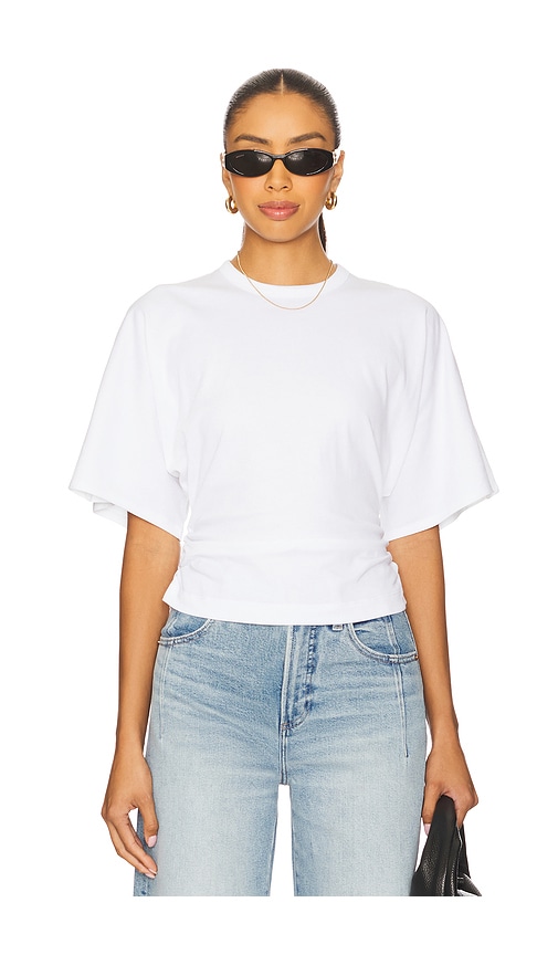 Veronica Drop Shoulder Cinched Tee in White. - size L (also in M, S, XL, XS) - PISTOLA - Modalova