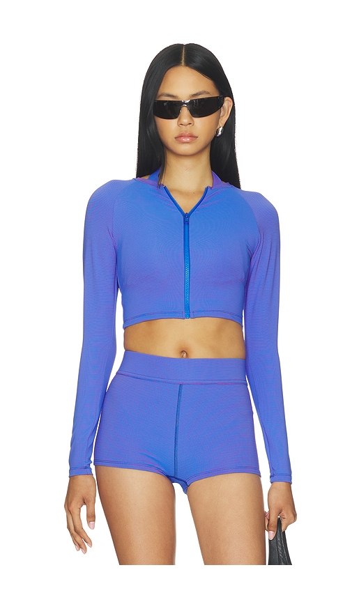 X The Chemo Club Melanie Rashguard by POST SWIM in Hot Girl Stripe