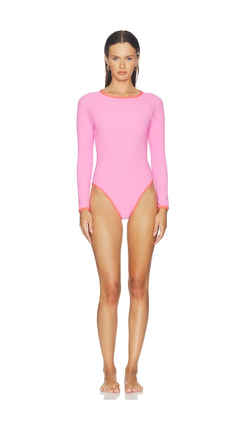 Bonnie Contrast One Piece by POST SWIM in Radiant Pink