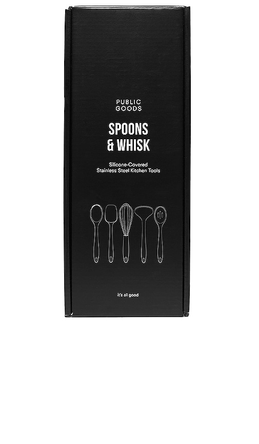 Shop Public Goods Silicone Spoon And Whisk 5 Piece Set In Grey