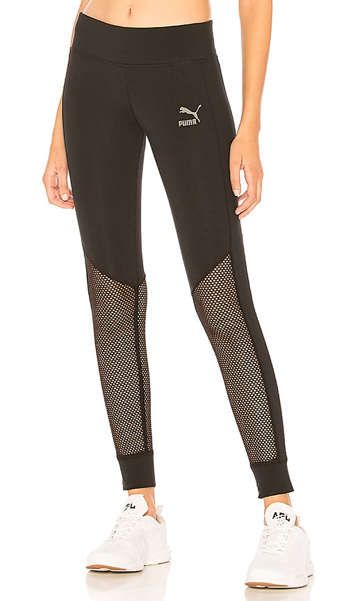 SoftShine High Waisted Midi Legging in Gunmetal Starry Night Foil