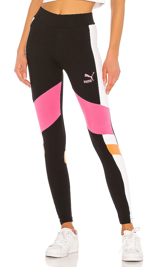 pink and black puma leggings