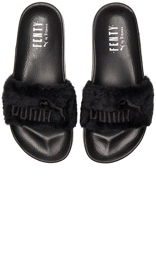 puma flip flops black