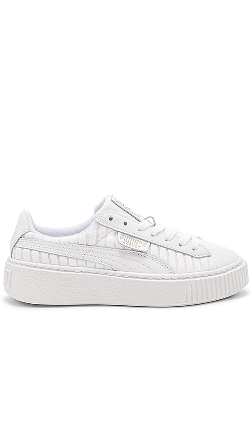 puma basket white sneakers