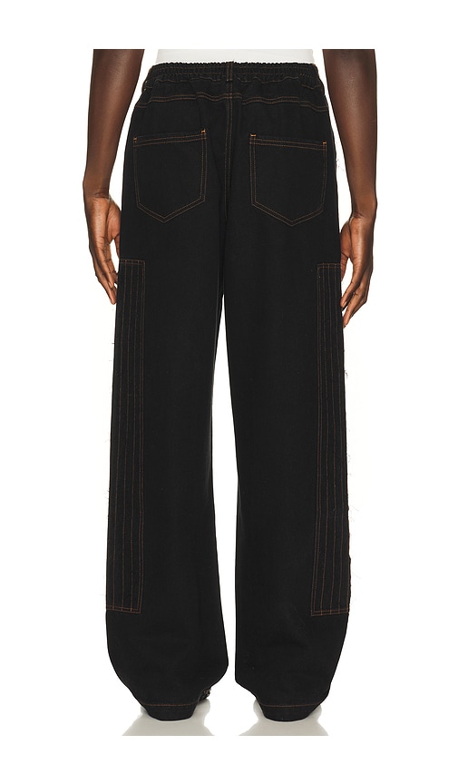  Pas Une Marque Pantalones Estilo Carpintero Distressed Patch En Color Negro Talla 1  (también En 2, 3, 4). 