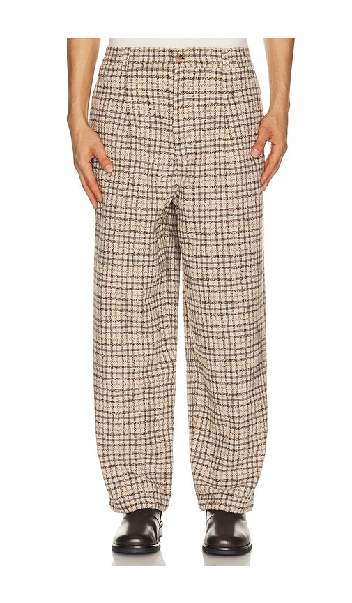 Pas Une Marque Check Trousers In Beige