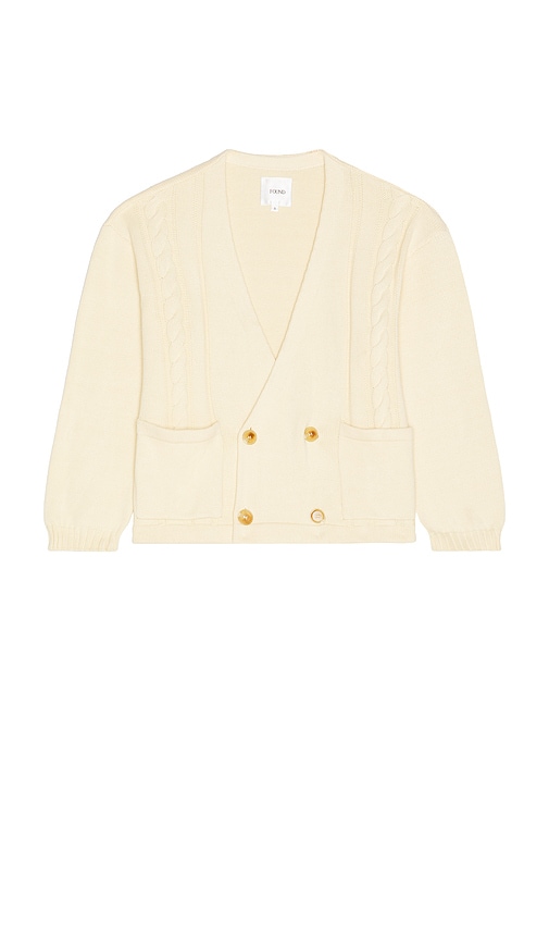 Found Double Breasted Cable Knit Cardigan In Neutral