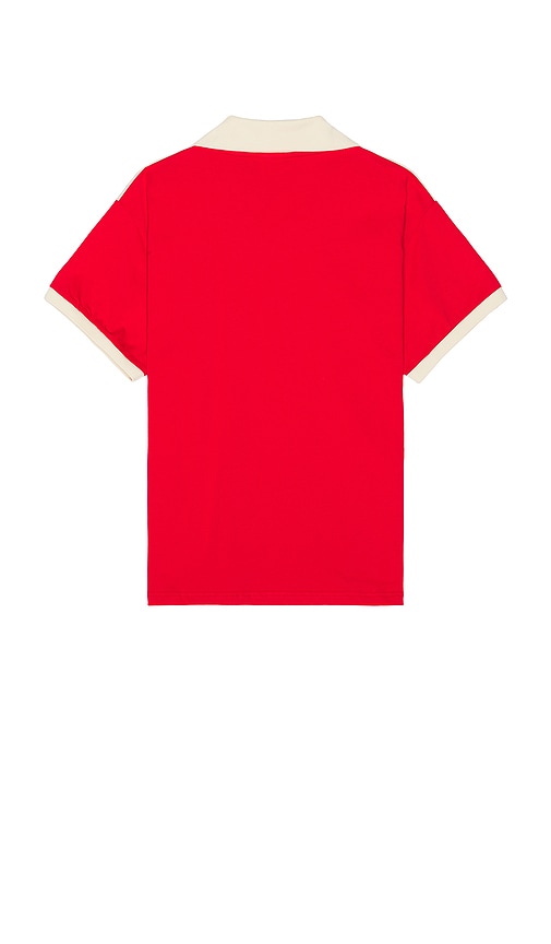  Found Goji Red Collar Print Jersey In Red. Size M. Also In L, Xl/1x, Xxl/2x. 