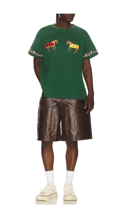  Found Embroidered Horse Equine Tee In Green. Size M. Also In Xl/1x. 