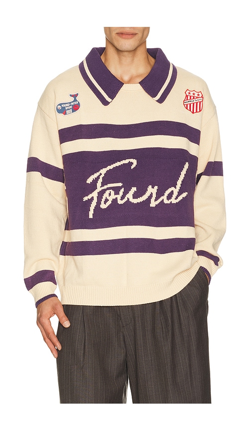 Found Knit Jersey In Cream & Purple