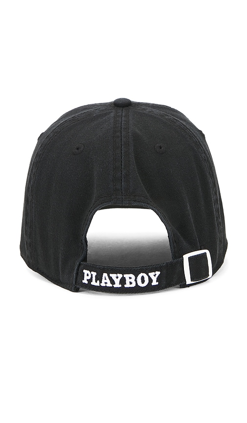 Playboy Adjustable Rabbit Head Logo Hat In Black
