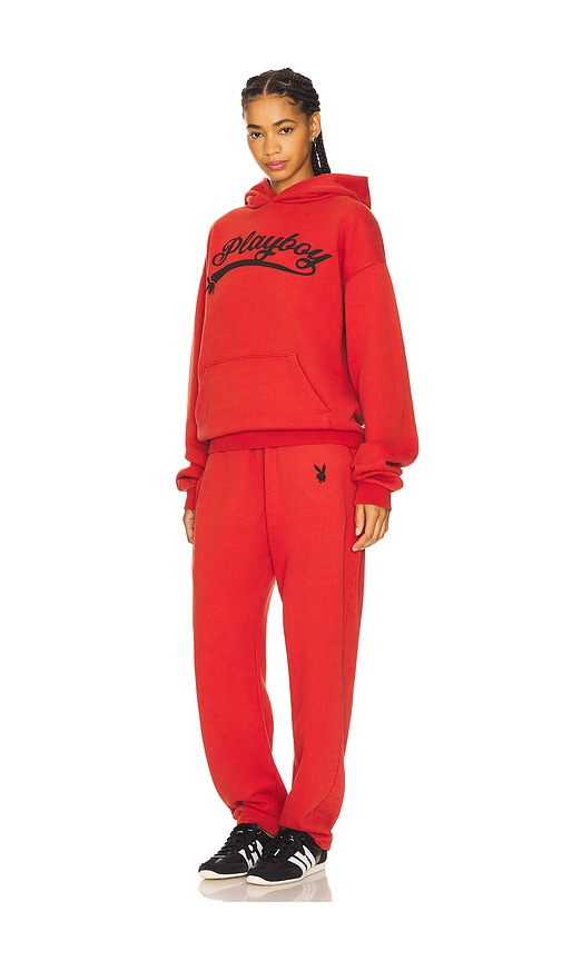  Playboy Conjunto De Sudadera Con Capucha Y Pantalón Deportivo Logo En Color Rojo Talla L  (también En M, S, Xl/1x). 