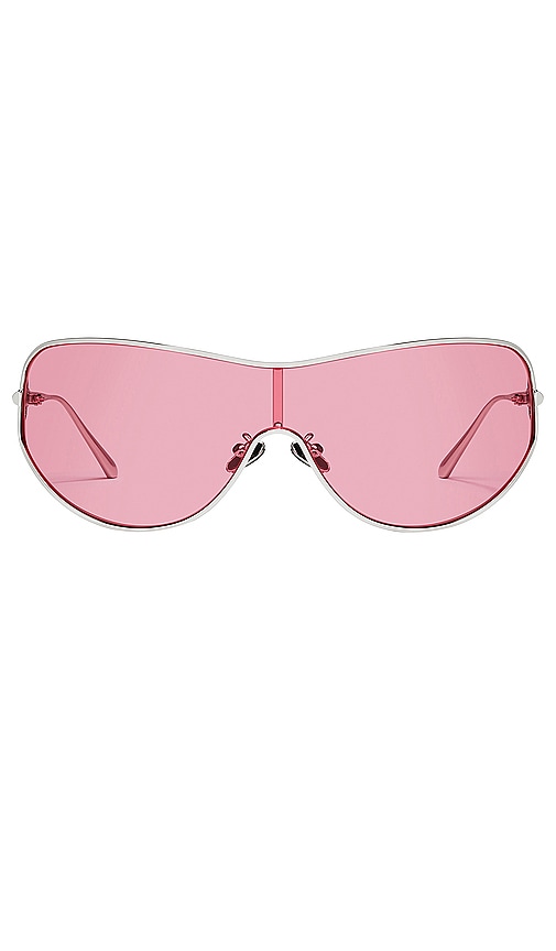Shop Quay X Guizio Balance Shield Sunglasses In Silver & Rose
