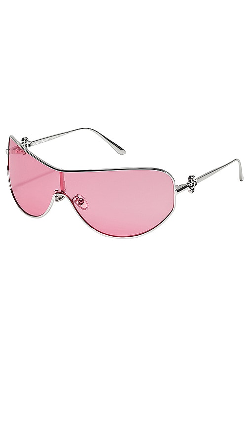 Shop Quay X Guizio Balance Shield Sunglasses In Silver & Rose