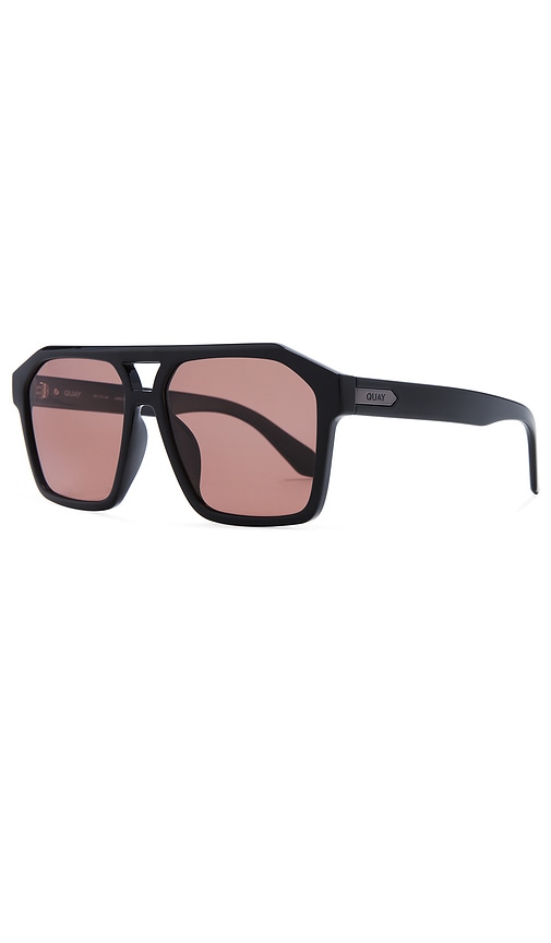 Shop Quay Soundcheck Polarized Sunglasses In Black & Apricot