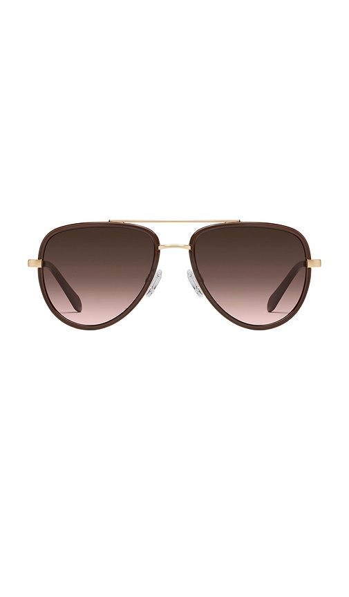 Quay All In Quay All in Medium Sunglasses in Dark Brown & Brown Rose | REVOLVE