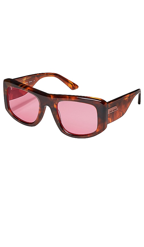 Shop Quay X Guizio Uniform Square Sunglasses In Brown Tort & Rose