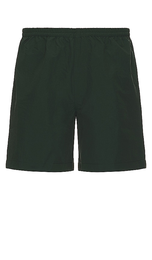 Shop Quiet Golf Badge Nylon Shorts In 森林绿