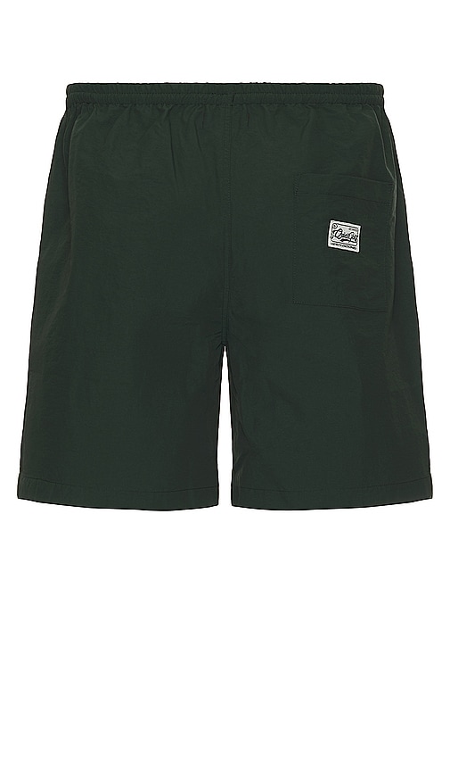 Shop Quiet Golf Badge Nylon Shorts In 森林绿