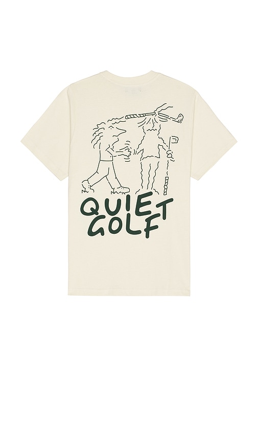 Shop Quiet Golf The Bros T-shirt In Cream