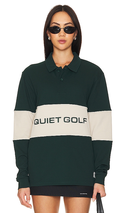 Shop Quiet Golf Qg Sport Long Sleeve Polo In Green