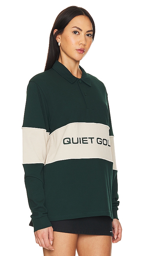 Shop Quiet Golf Qg Sport Long Sleeve Polo In Green