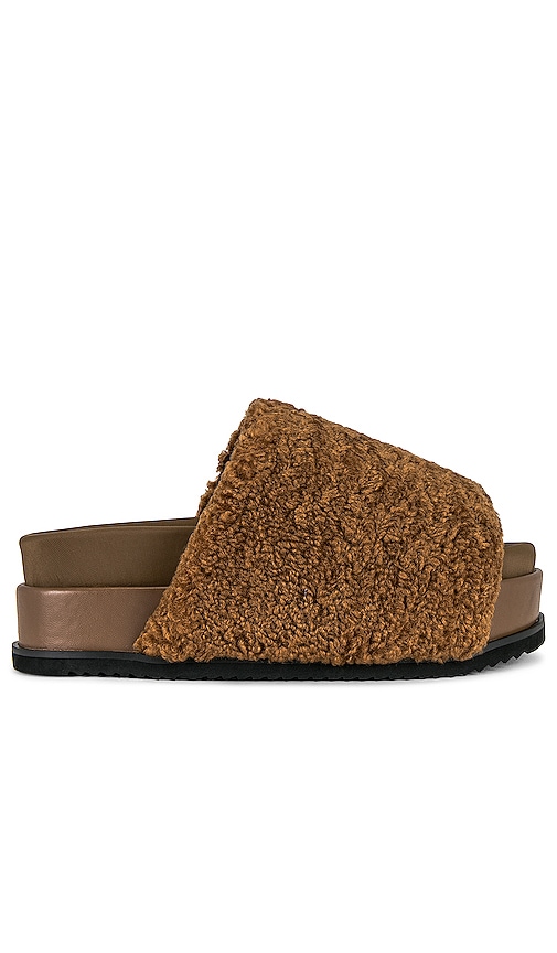 R0AM Fuzzy Platform Sandal in Cognac