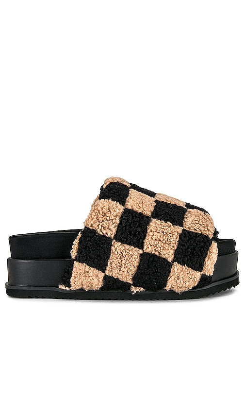 Fuzzy black online sandals