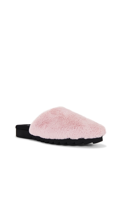 Shop R0am Cloud Faux Fur Mule In Blush