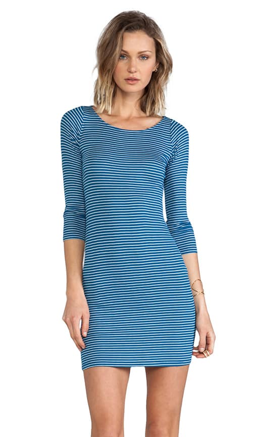 Rib 3/4 Sleeve Bianca Dress