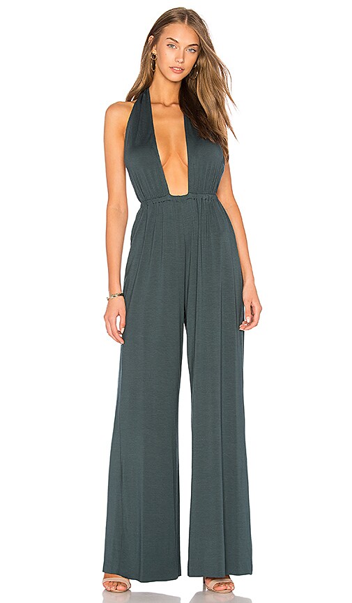 plunge front jumpsuit