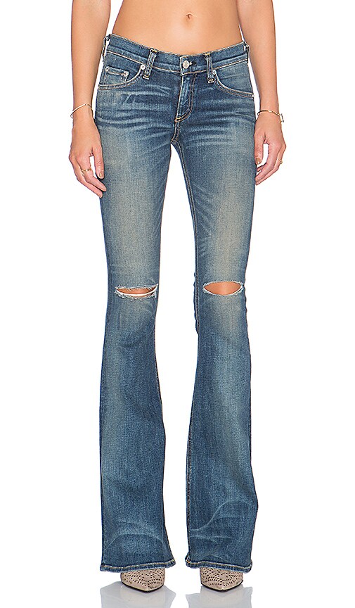 mid rise bell bottom jeans