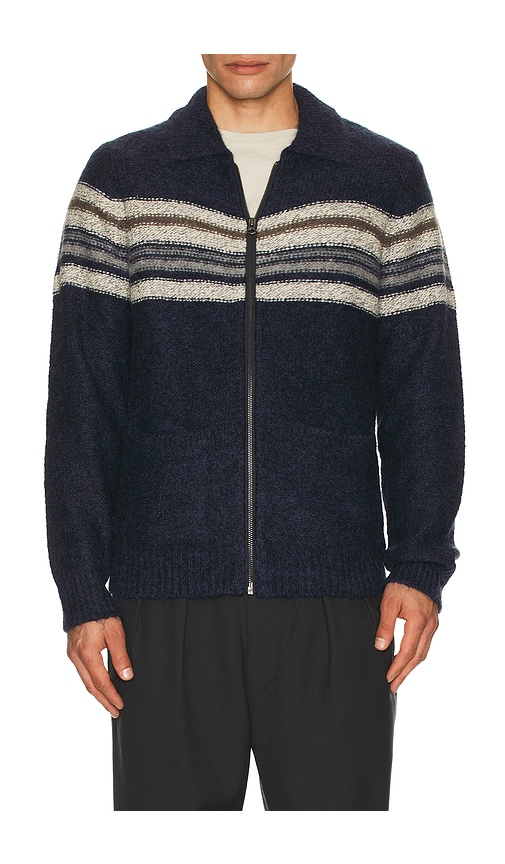 Rails Seldon Stripe Zip-up Cardigan In Blue