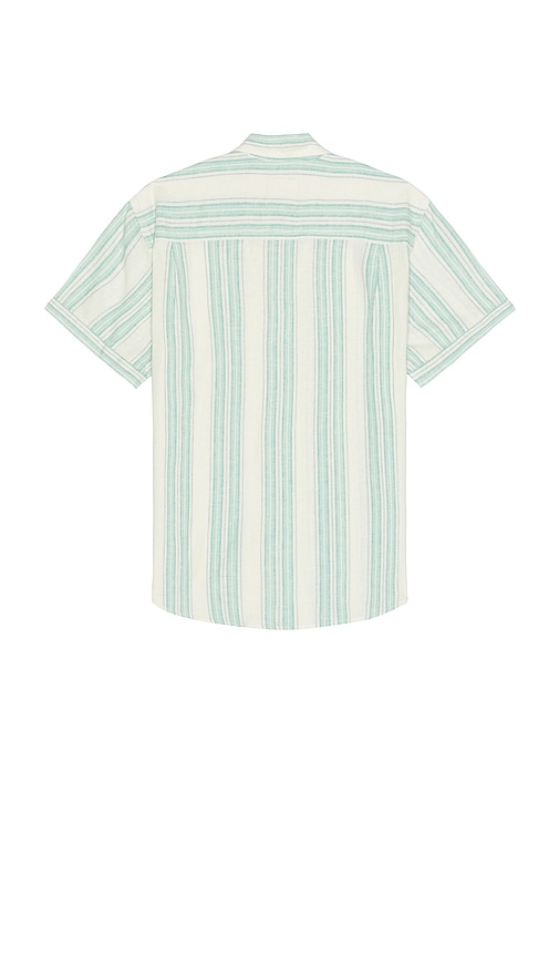 Rails Carson Stripe Short Sleeve Stretch Linen Blend Button-up Shirt In Multi